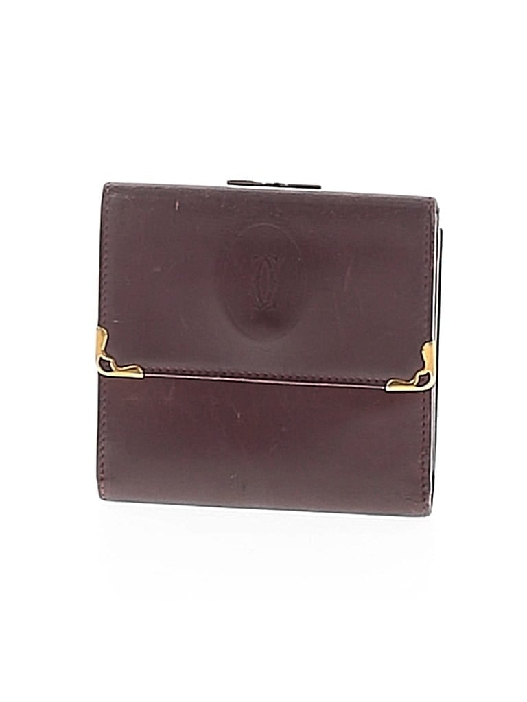 Pre-owned Cartier Leather Wallet In Burgundy