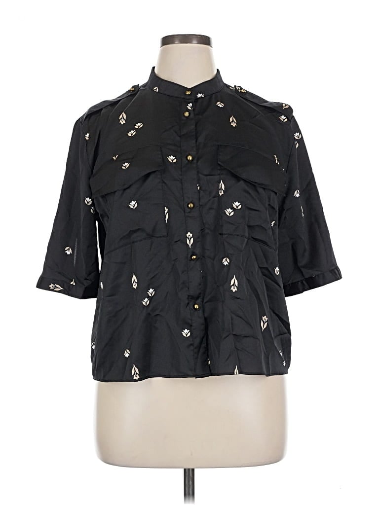 Pre-owned Ann Taylor 3/4 Sleeve Blouse In Black