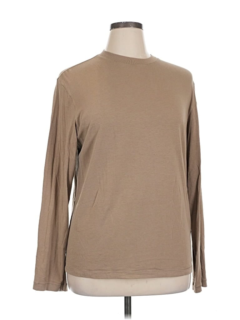 Pre-owned Assorted Brands Long Sleeve T-shirt In Brown