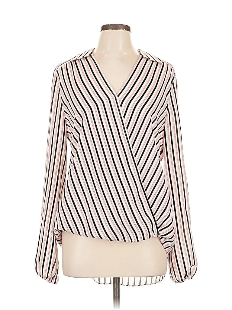 Max Studio Long Sleeve Blouse In Gray