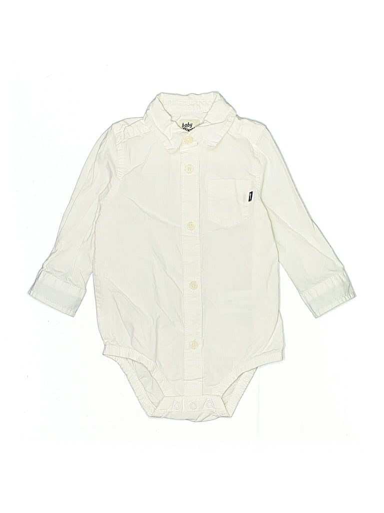 Pre-owned Baby B'gosh Babies' Long Sleeve Onesie In White