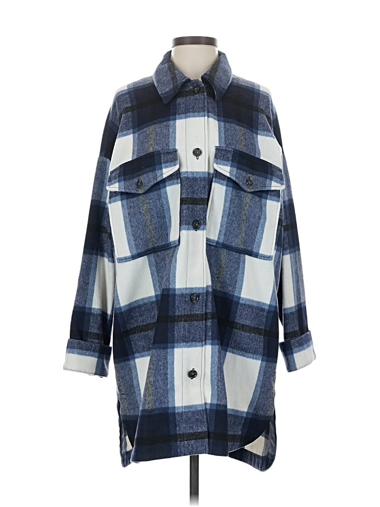 Pre-owned Banana Republic Factory Store Coat In Blue