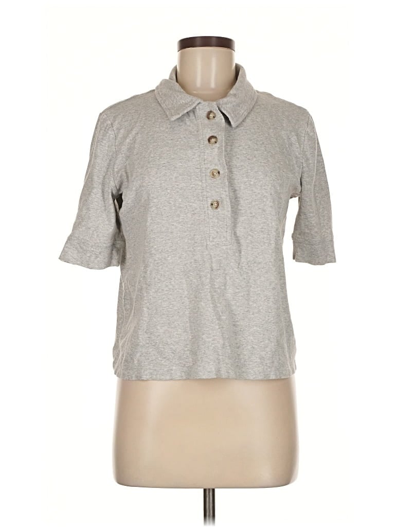 Pre-owned Banana Republic Factory Store Short Sleeve Polo Shirt In Gray