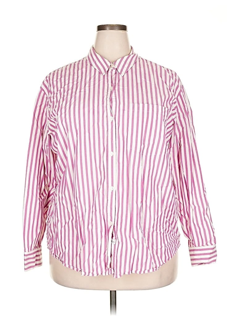 Pre-owned Rails 3/4 Sleeve Button Down Shirt In Pink