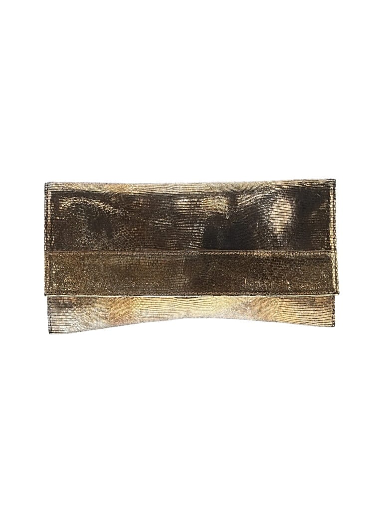 Pre-owned Banana Republic Leather Clutch In Gold