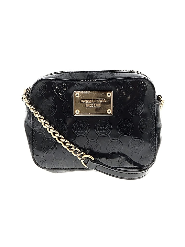 Pre-owned Michael Michael Kors Leather Crossbody Bag In Black