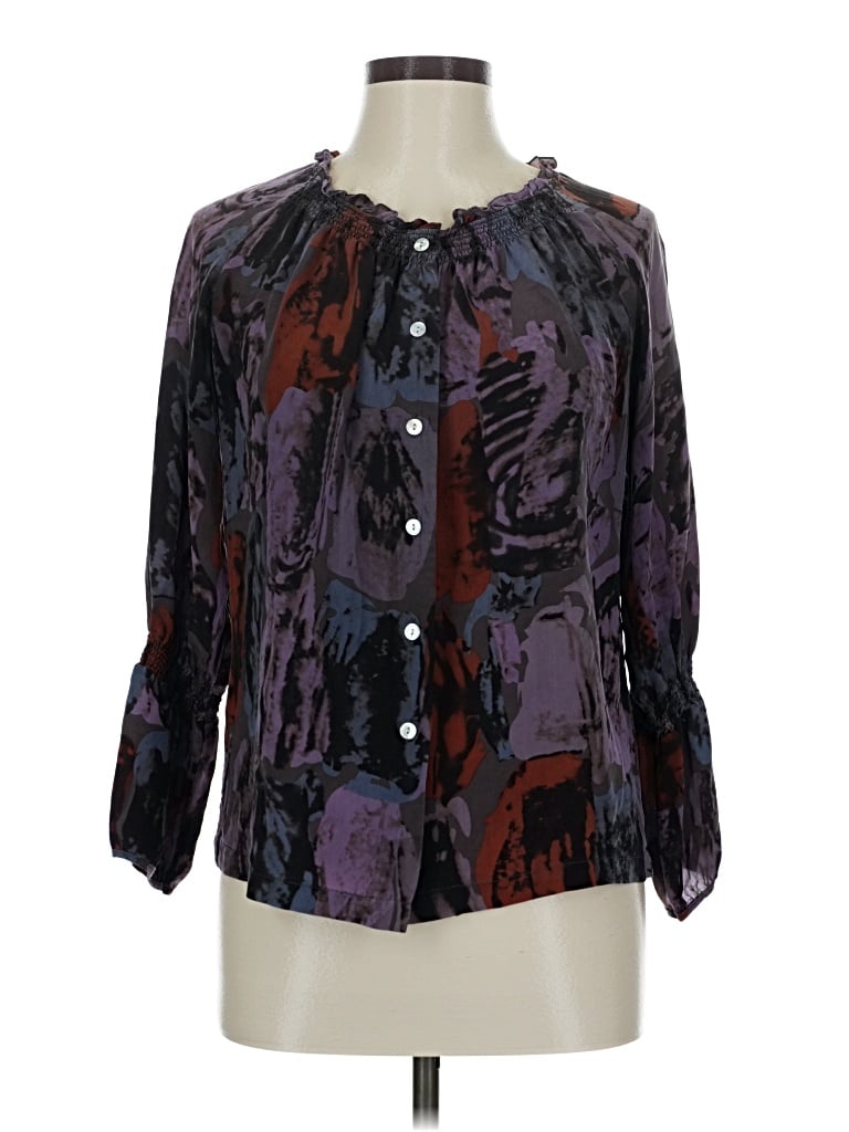 Pre-owned Trinity 3/4 Sleeve Blouse In Purple
