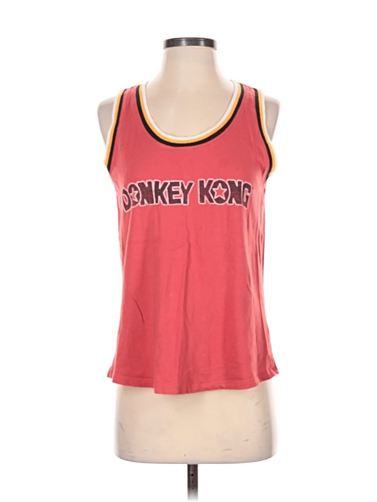 Pre-owned Junk Food Tank Top Red Halter Neckline Tops