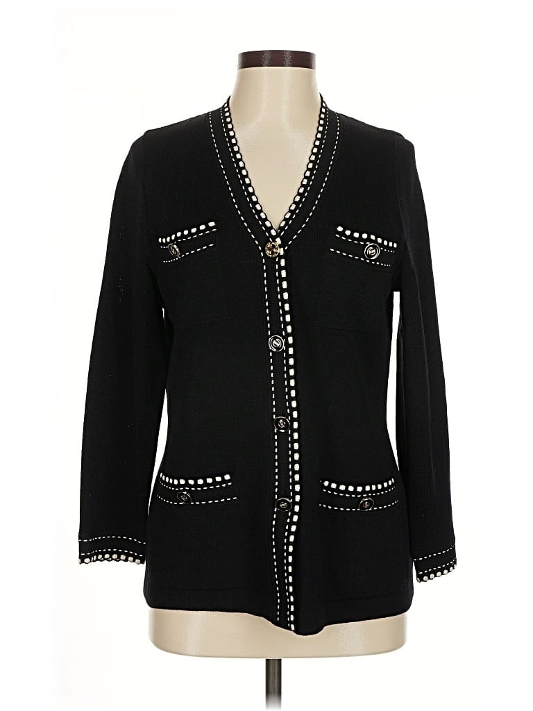 Pre-owned St. John Collection By Marie Gray Cardigan Sweater In Black