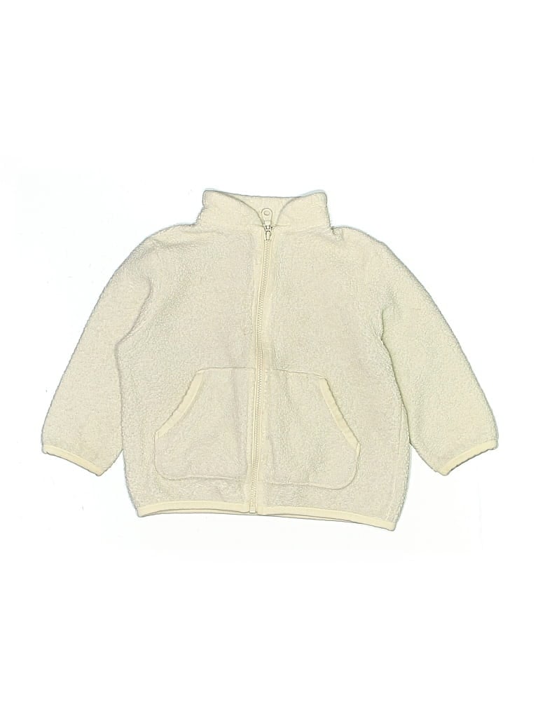 Pre-owned Uniqlo Kids' Zip Up Hoodie In White