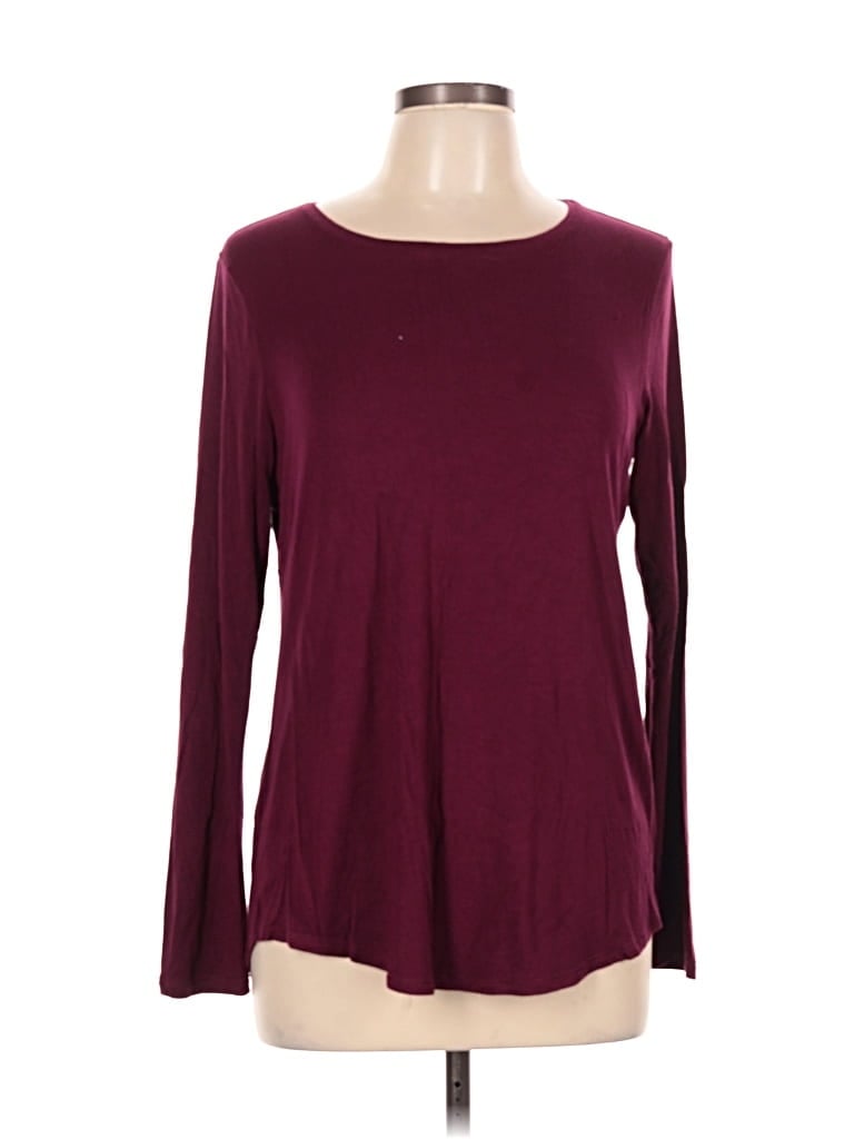 Pre-owned Apt. 9 Long Sleeve T-shirt In Burgundy