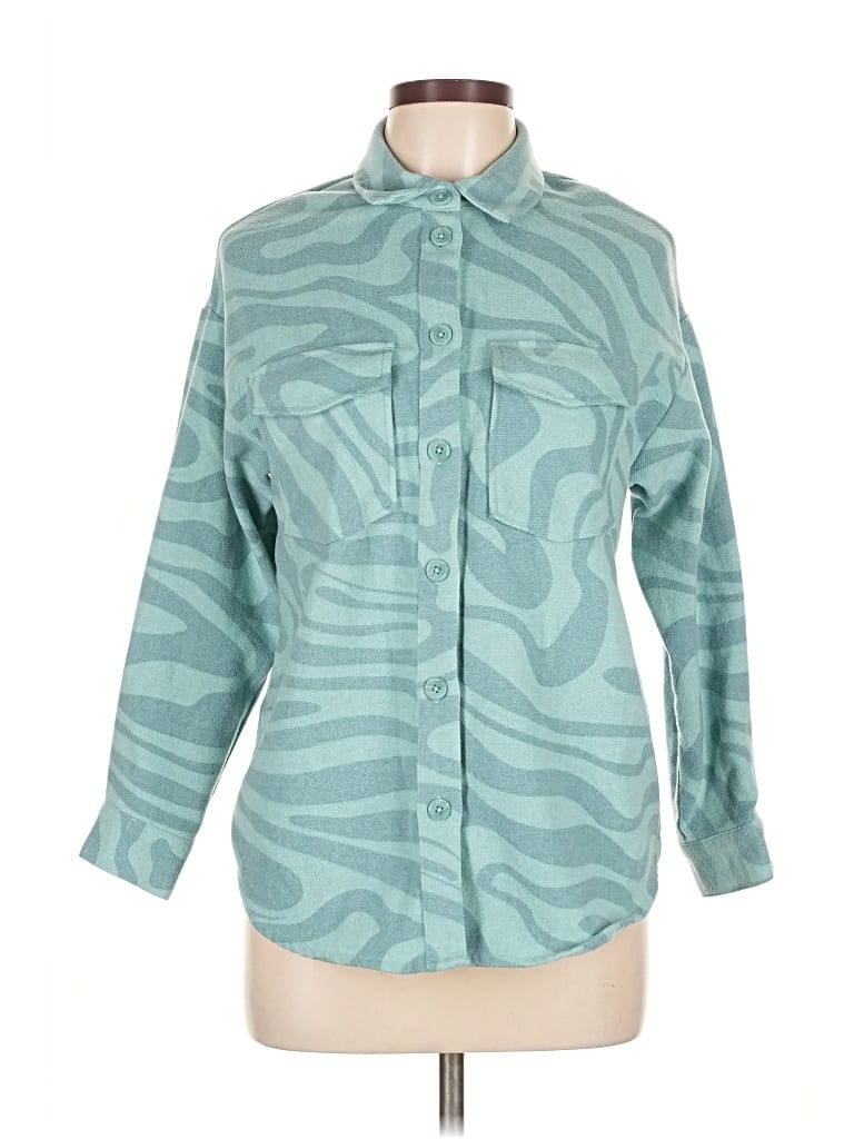 Pre-owned H&m Long Sleeve Blouse In Blue
