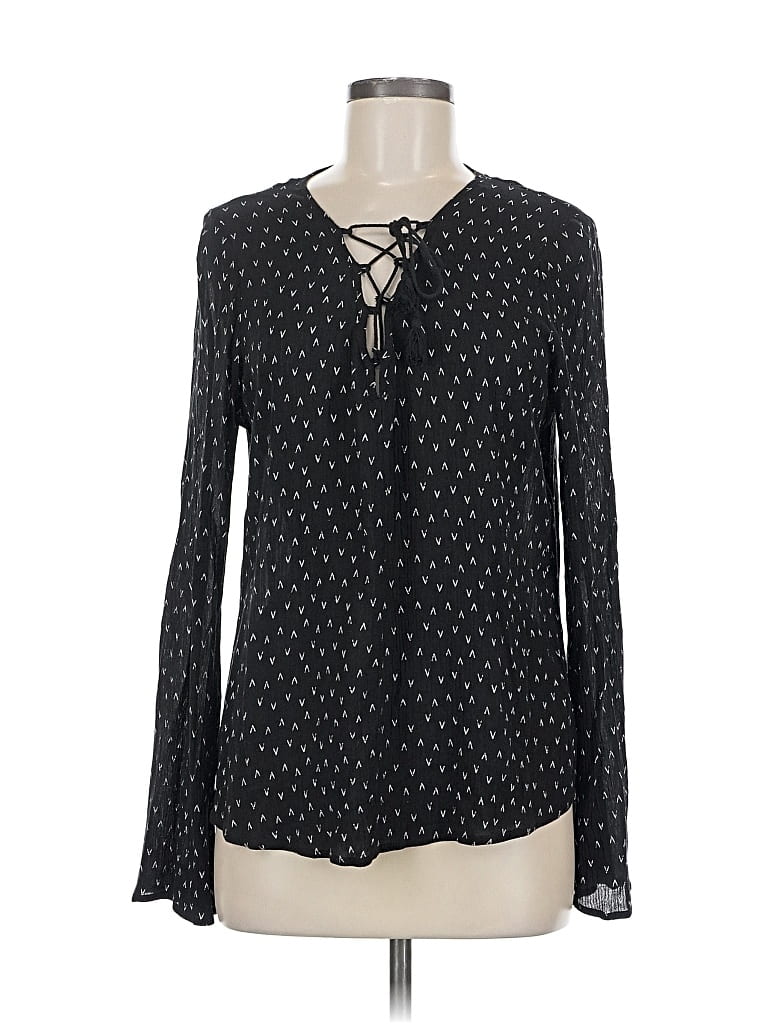 Pre-owned Lovestitch Long Sleeve Blouse In Black