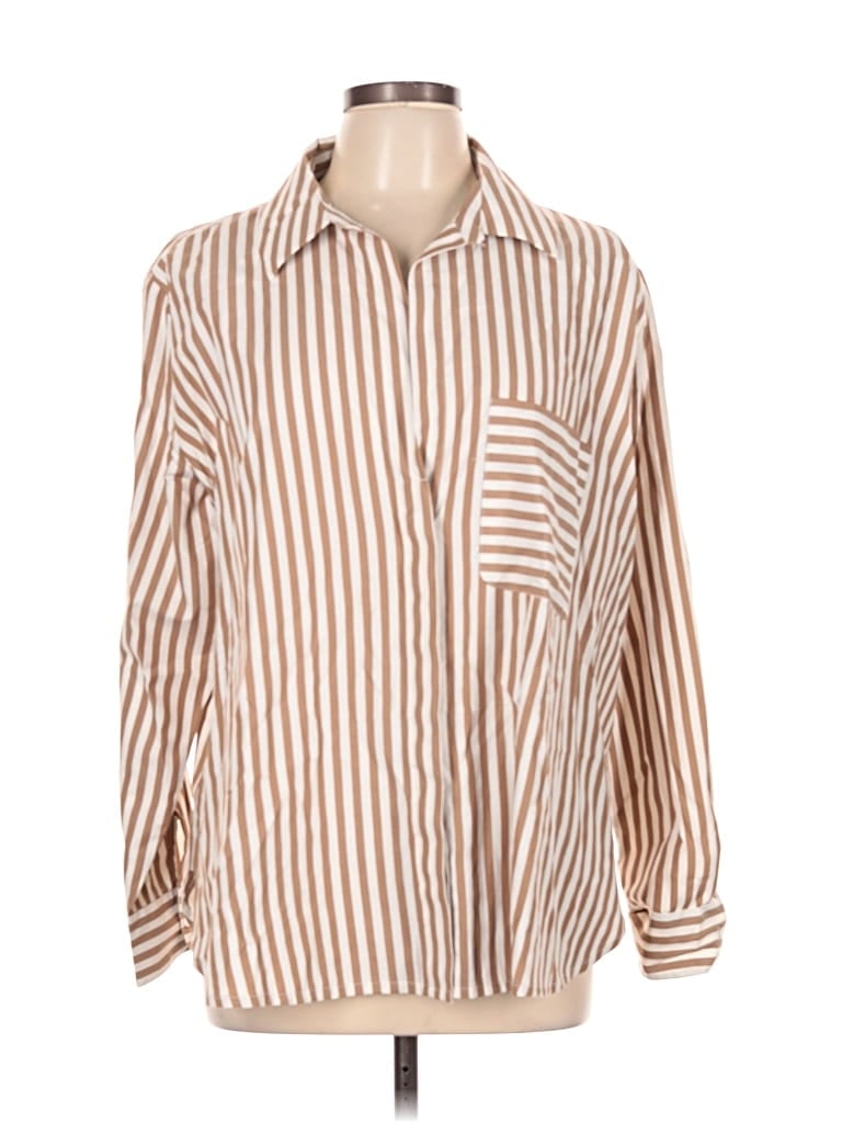 Pre-owned French Connection 3/4 Sleeve Blouse In Brown