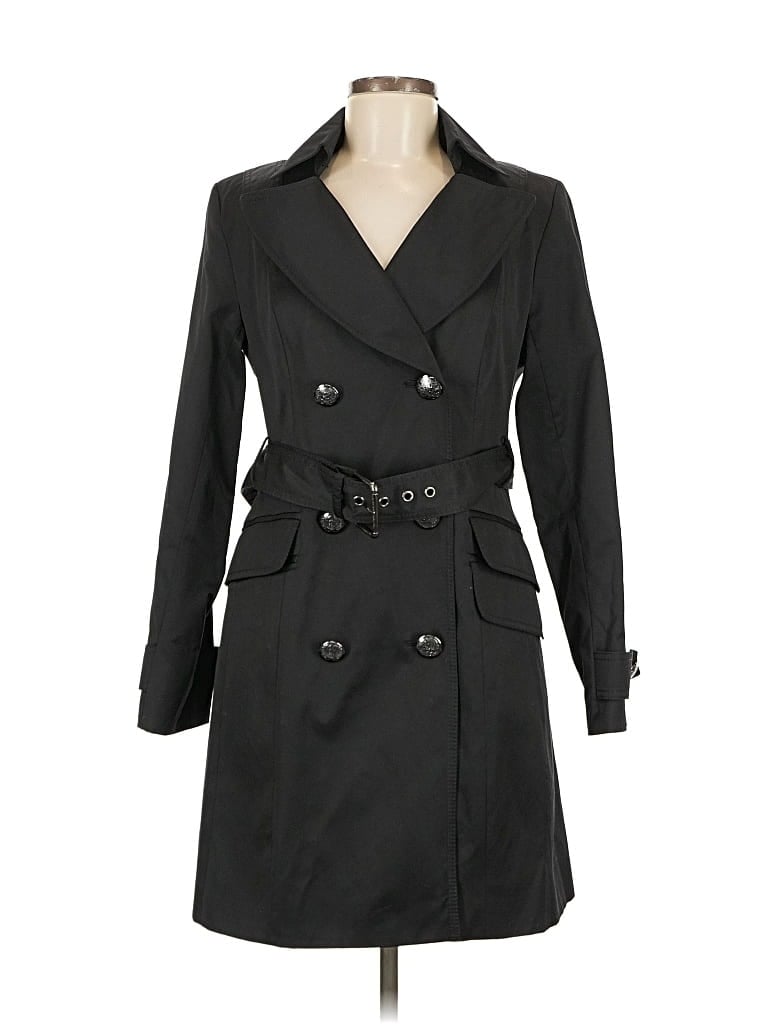 Pre-owned Vince Camuto Trenchcoat In Black