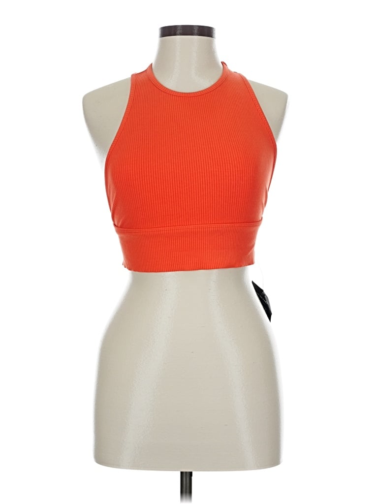 Lulus Tank Top Orange Halter Neckline Tops In Orange