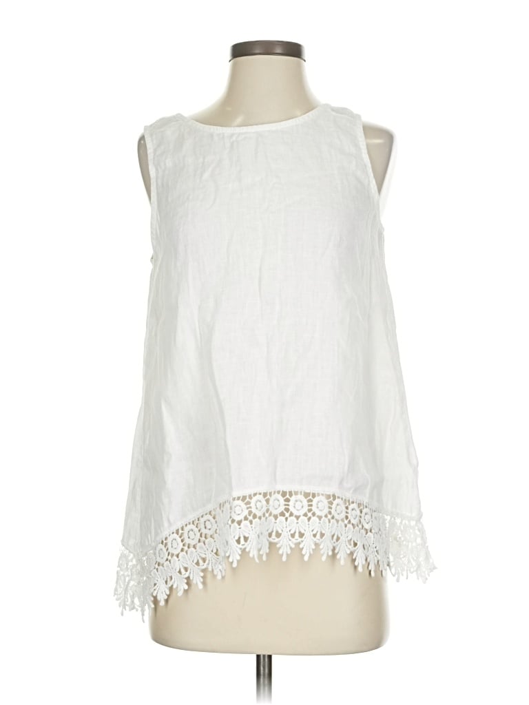 Pre-owned Terzo Millenio Sleeveless Blouse In White