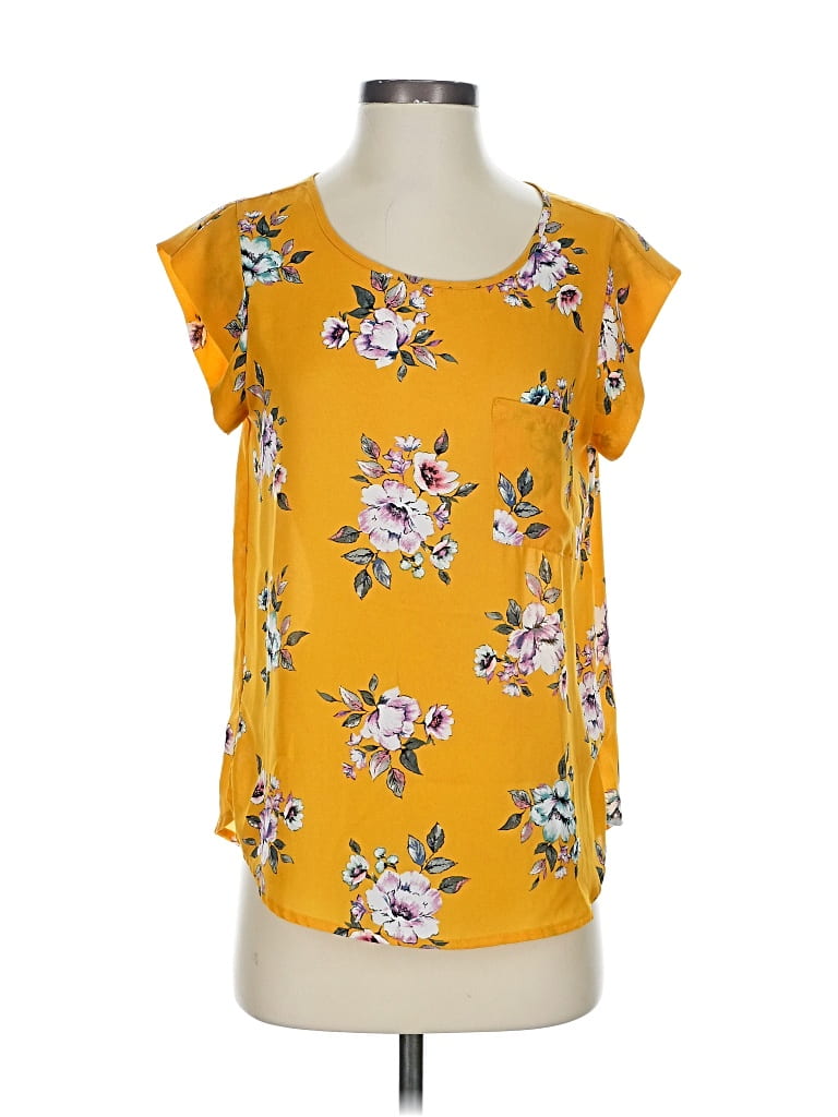 Pre-owned Alice Blue Short Sleeve Blouse In Yellow