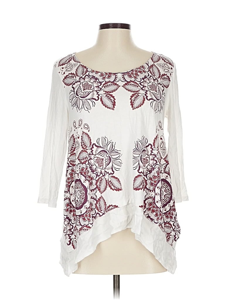 Pre-owned Desigual 3/4 Sleeve Blouse In White