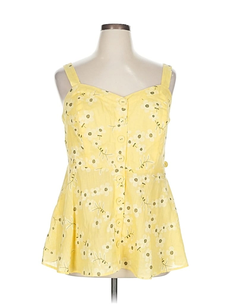 Pre-owned Modcloth Sleeveless Blouse In Yellow