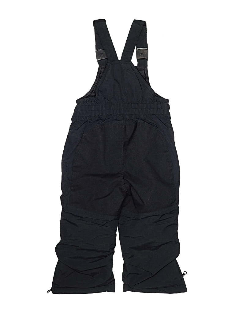 Pre-owned Lands' End Kids' Snow Pants With Bib In Black