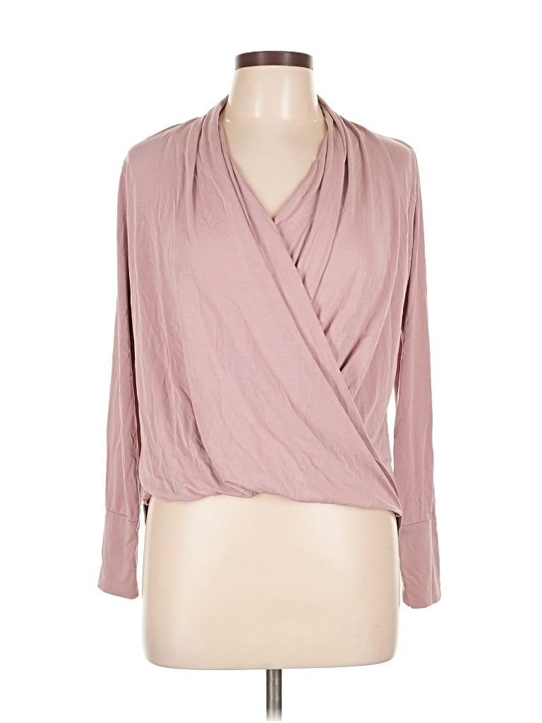 Pre-owned Veronica M Long Sleeve Blouse In Pink