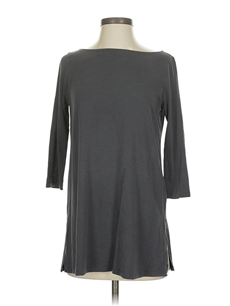 Pre-owned Eileen Fisher 3/4 Sleeve T-shirt In Gray