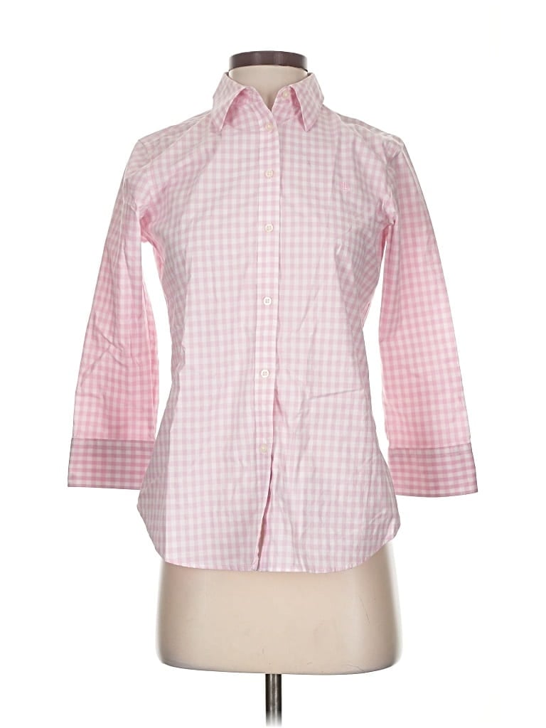 Pre-owned Polo Ralph Lauren 3/4 Sleeve Button Down Shirt In Pink