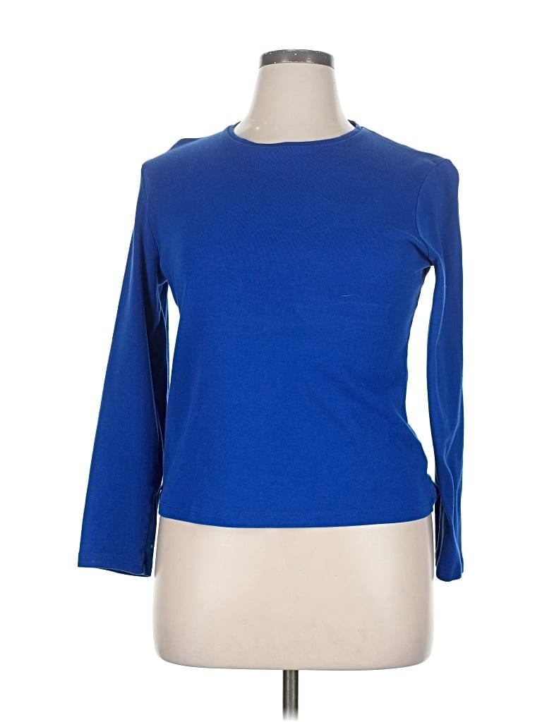 Pre-owned Jones New York Signature 3/4 Sleeve T-shirt In Blue