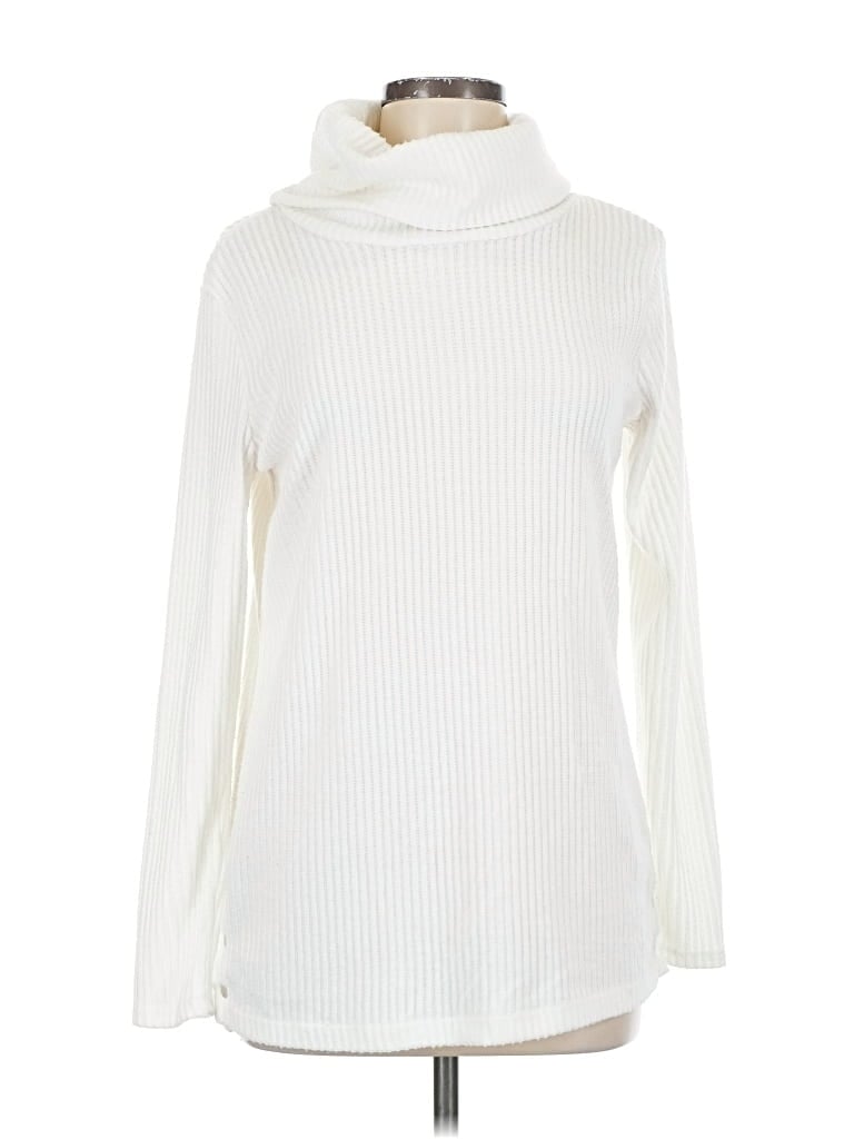 Pre-owned Liz Claiborne Turtleneck Sweater In White