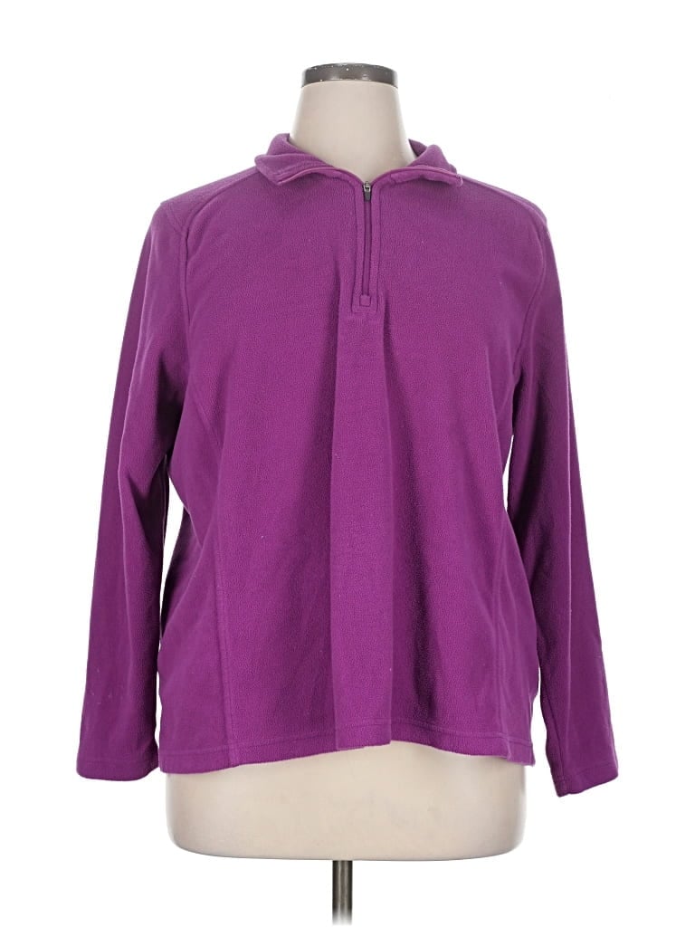 Pre-owned Lands' End Fleece Jacket In Purple