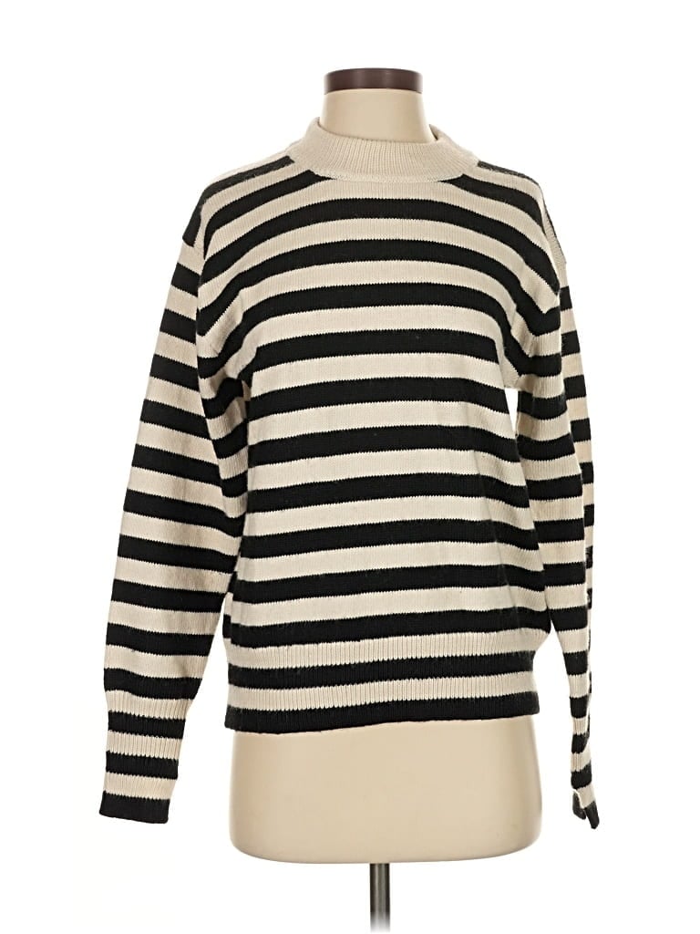 Pre-owned H&m Turtleneck Sweater In White