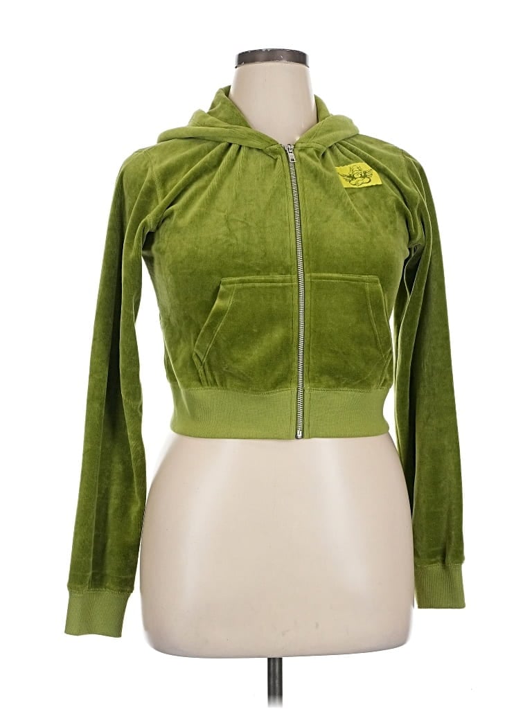 Pre-owned Boys Lie Zip Up Hoodie In Green