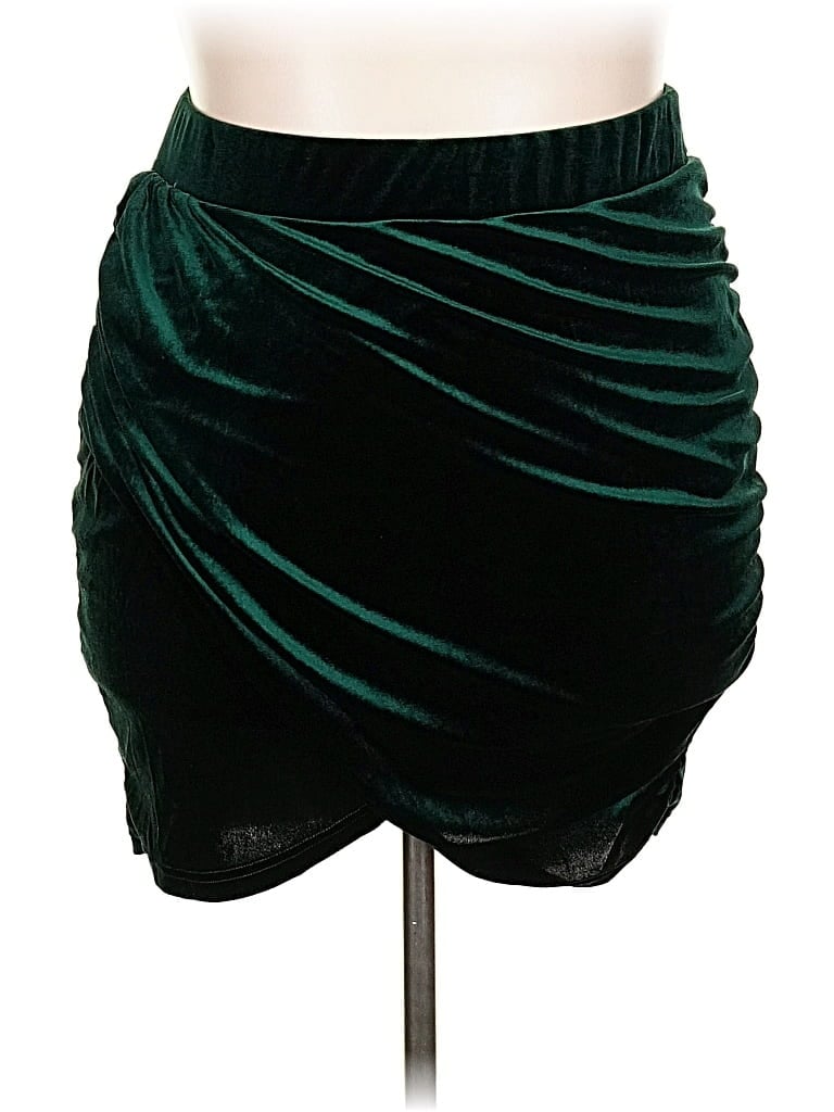 Pre-owned Shein Curve Casual Skirt In Green