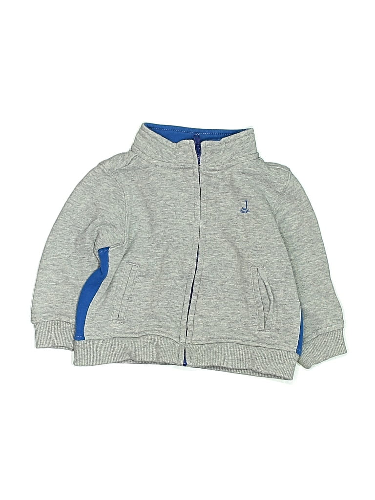 Pre-owned Janie And Jack Babies' Zip Up Hoodie In Silver