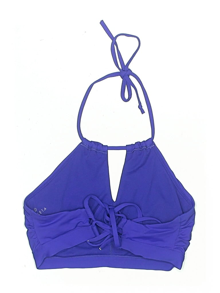 Pre-owned Athleta Swimsuit Top Purple Solid Pattern Swimwear