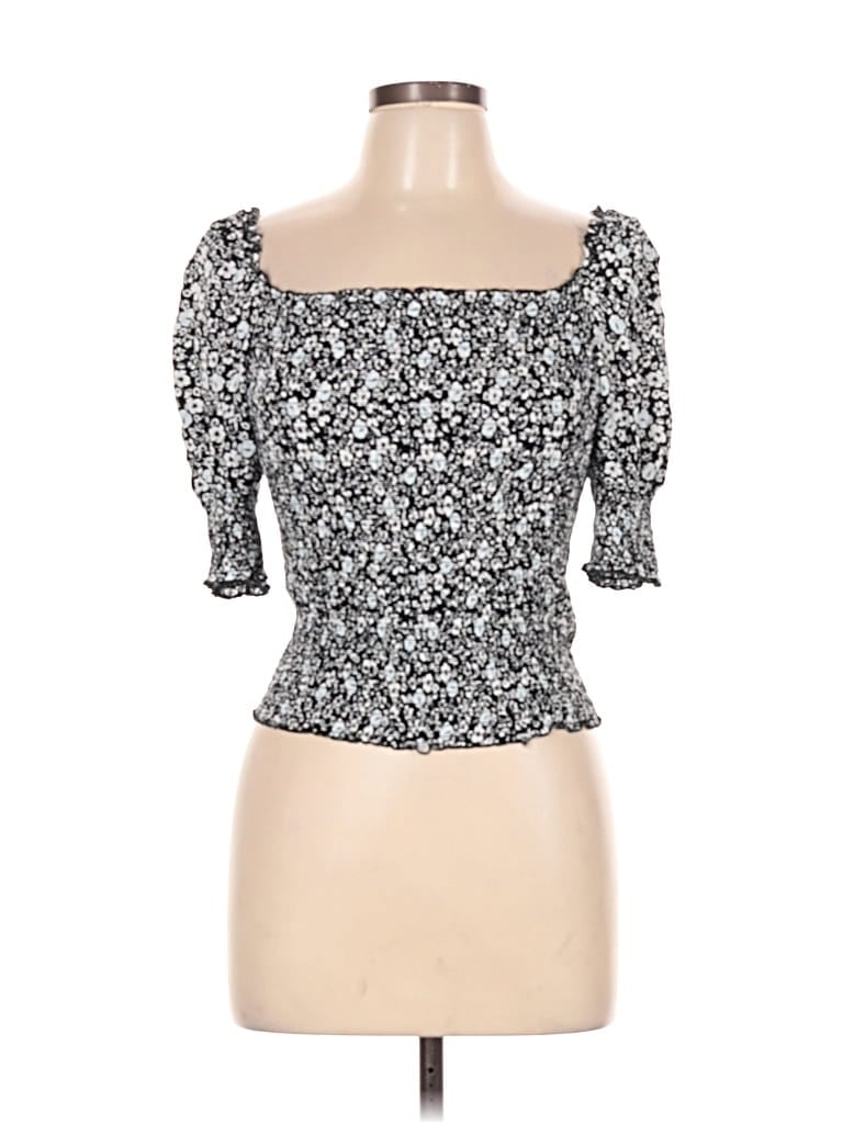 Pre-owned Laundry By Shelli Segal 3/4 Sleeve Top Black Sweetheart Neckline Tops