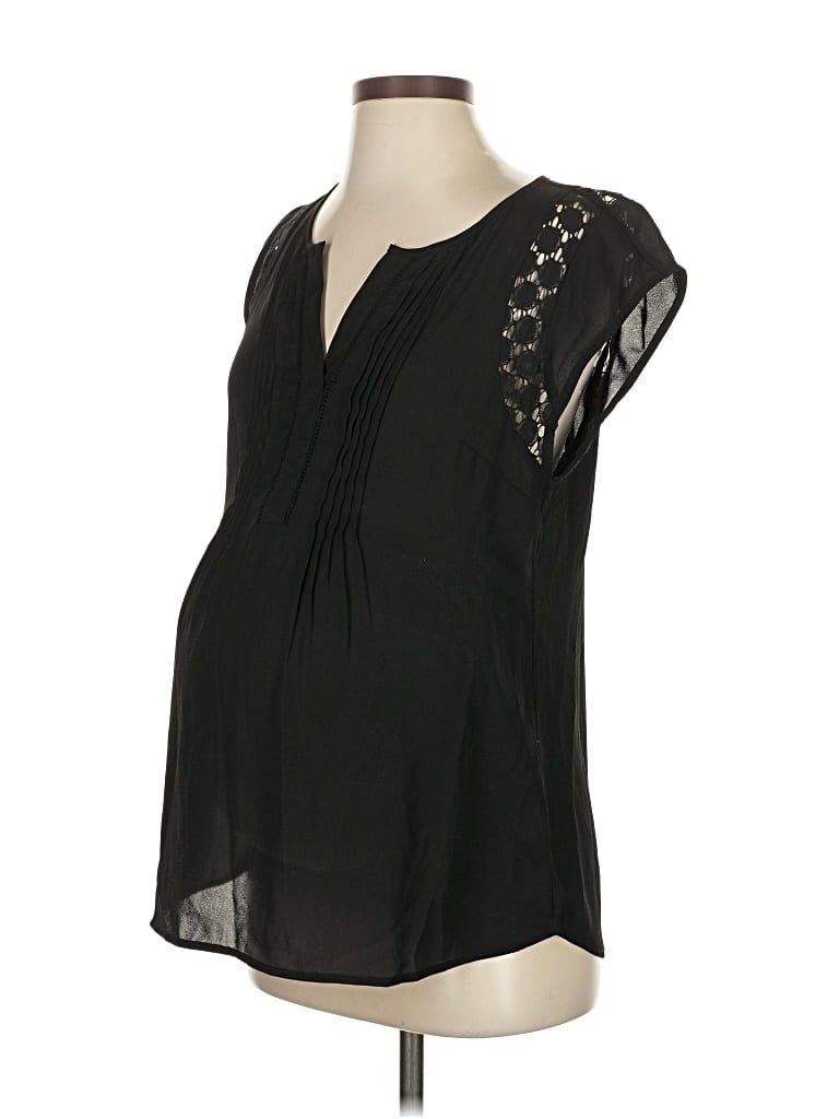 Pre-owned A Pea In The Pod Sleeveless Blouse In Black