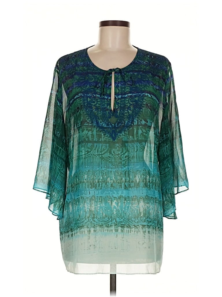 BLACK LABEL BY CHICO'S Pre-owned 3/4 Sleeve Blouse In Blue