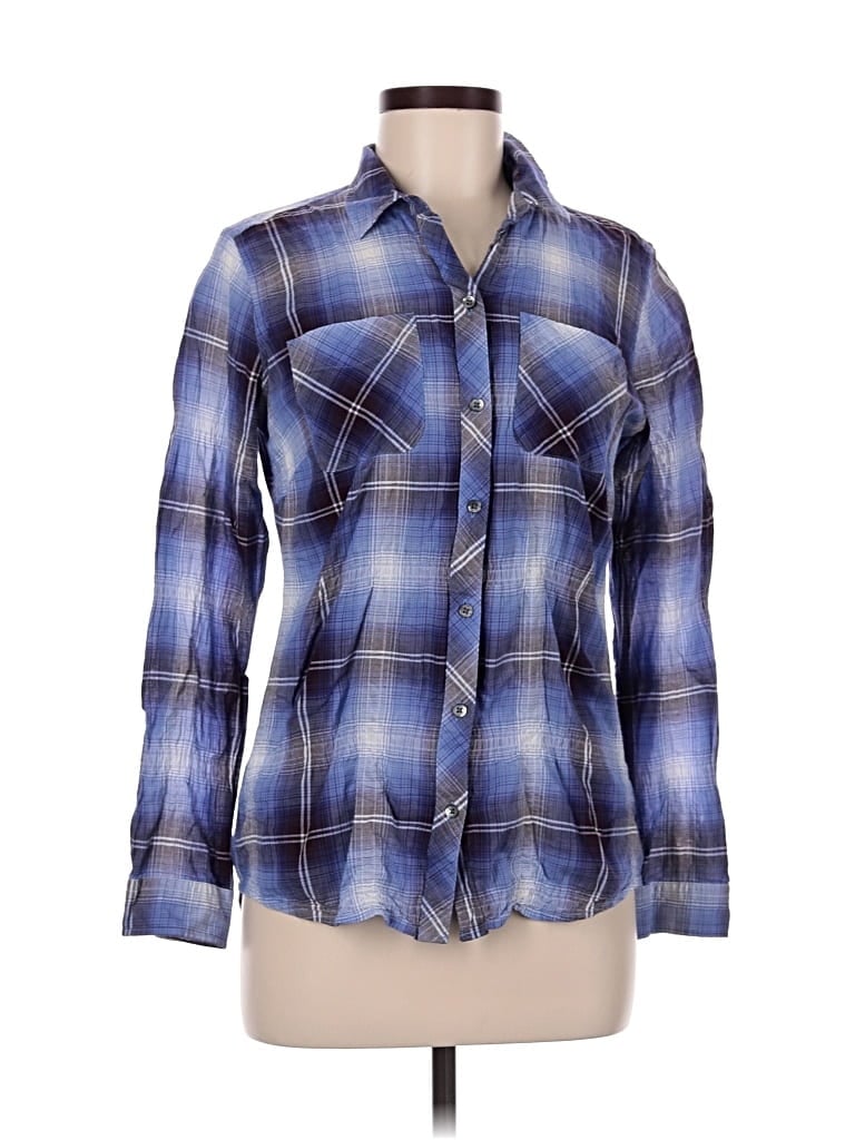 Pre-owned Eddie Bauer Long Sleeve Button Down Shirt In Blue