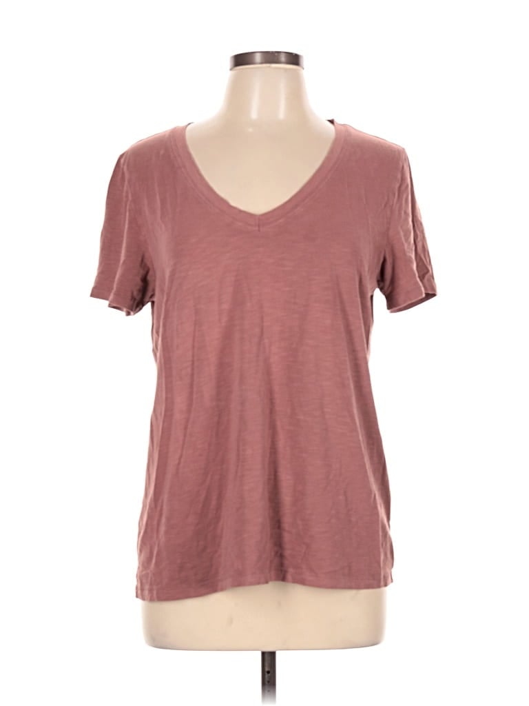 Pre-owned Aerie Short Sleeve T-shirt In Burgundy