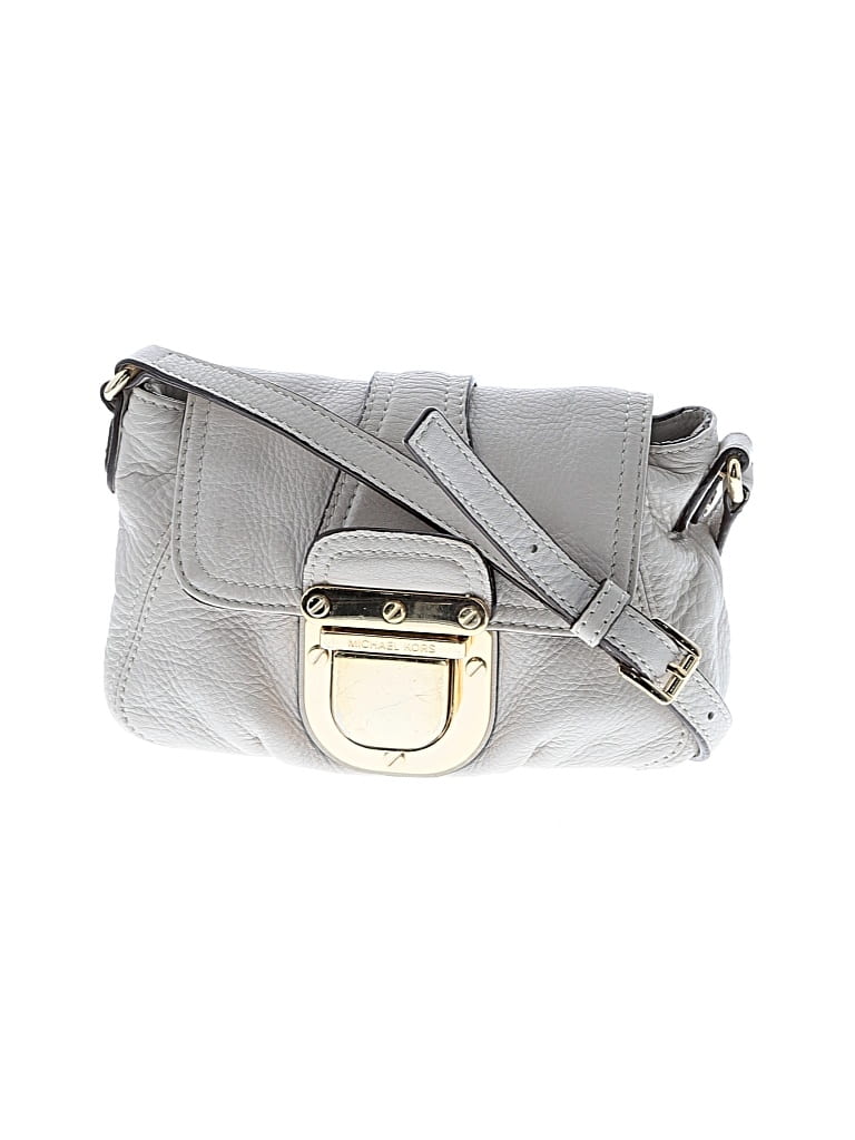 Pre-owned Michael Michael Kors Leather Crossbody Bag In White