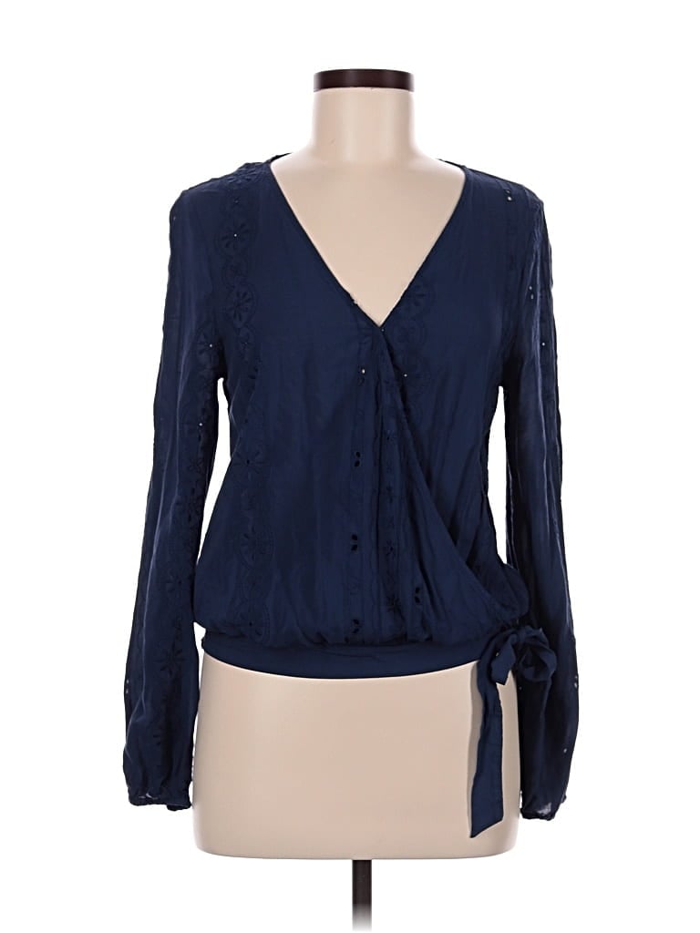 Pre-owned Aéropostale Long Sleeve Blouse In Blue
