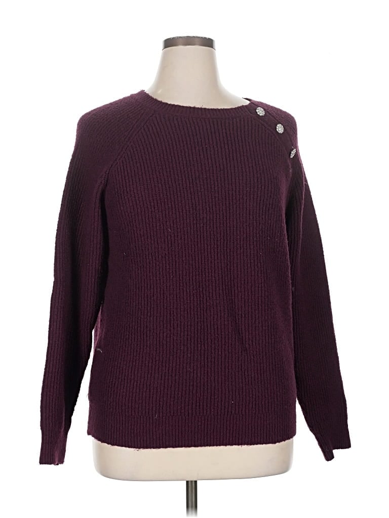 Pre-owned Knox Rose Pullover Sweater In Burgundy
