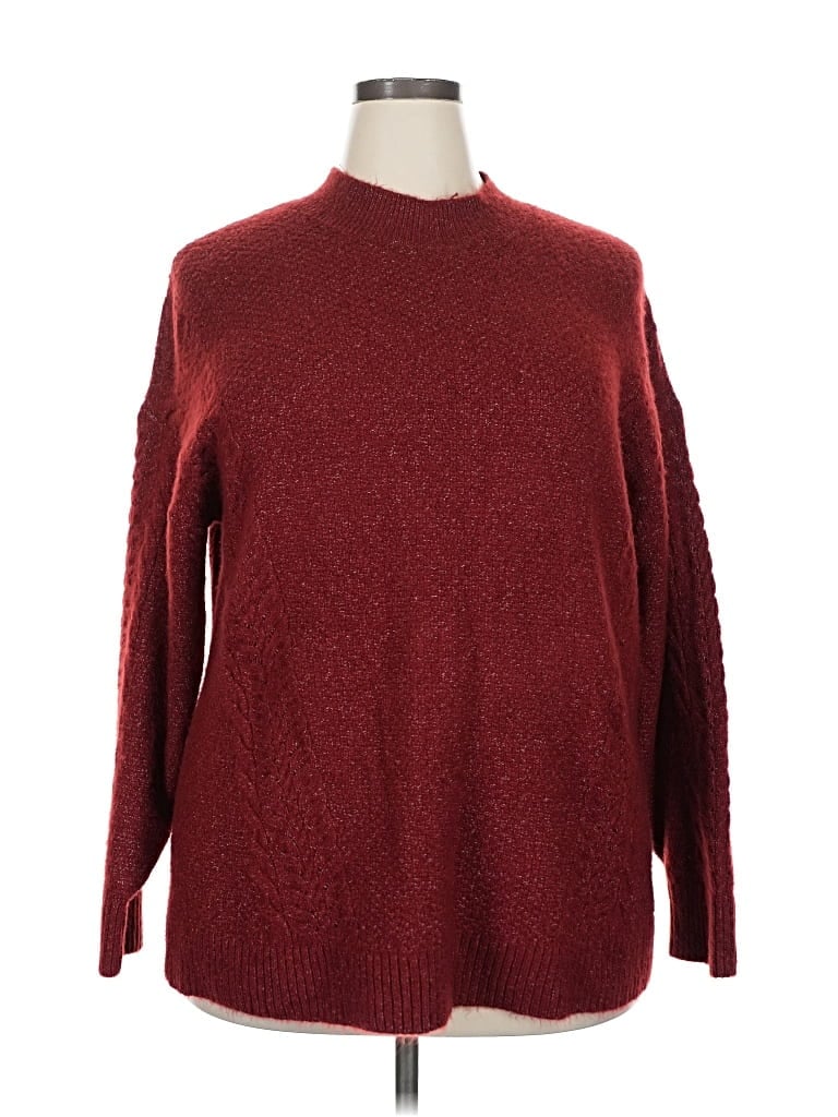 Pre-owned Lc Lauren Conrad Pullover Sweater In Burgundy