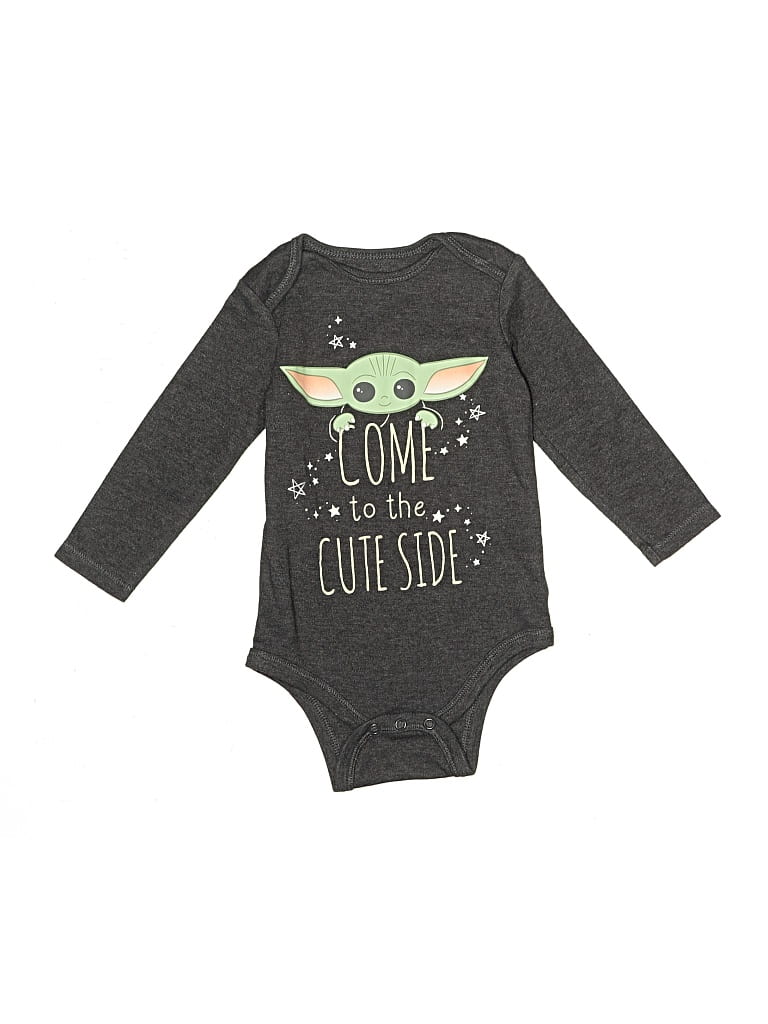Pre-owned Star Wars Kids' Long Sleeve Onesie In Gray