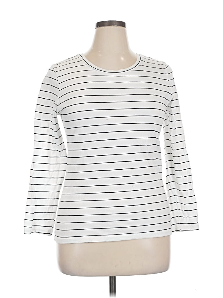 Pre-owned Nordstrom 3/4 Sleeve T-shirt In White