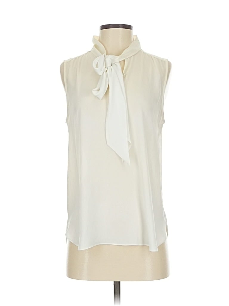 Pre-owned J.crew 365 Sleeveless Blouse In White
