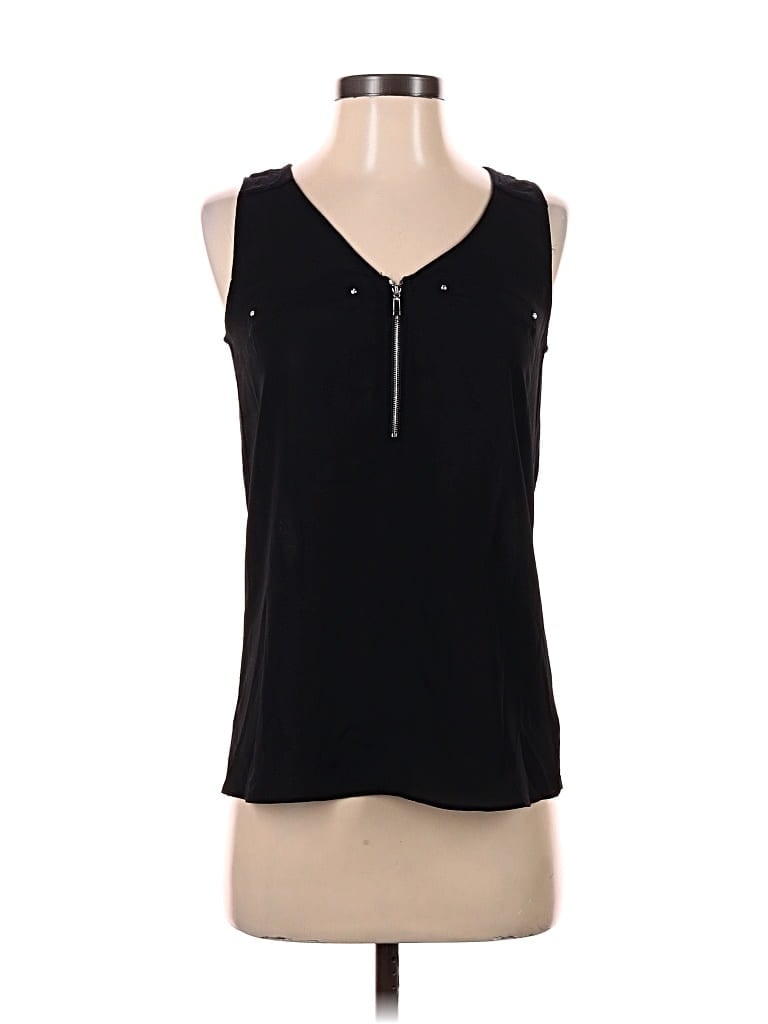 Pre-owned Fortune + Ivy Sleeveless Top Black Keyhole Neckline Tops