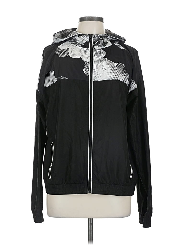 Pre-owned Forever 21 Zip Up Hoodie In Black